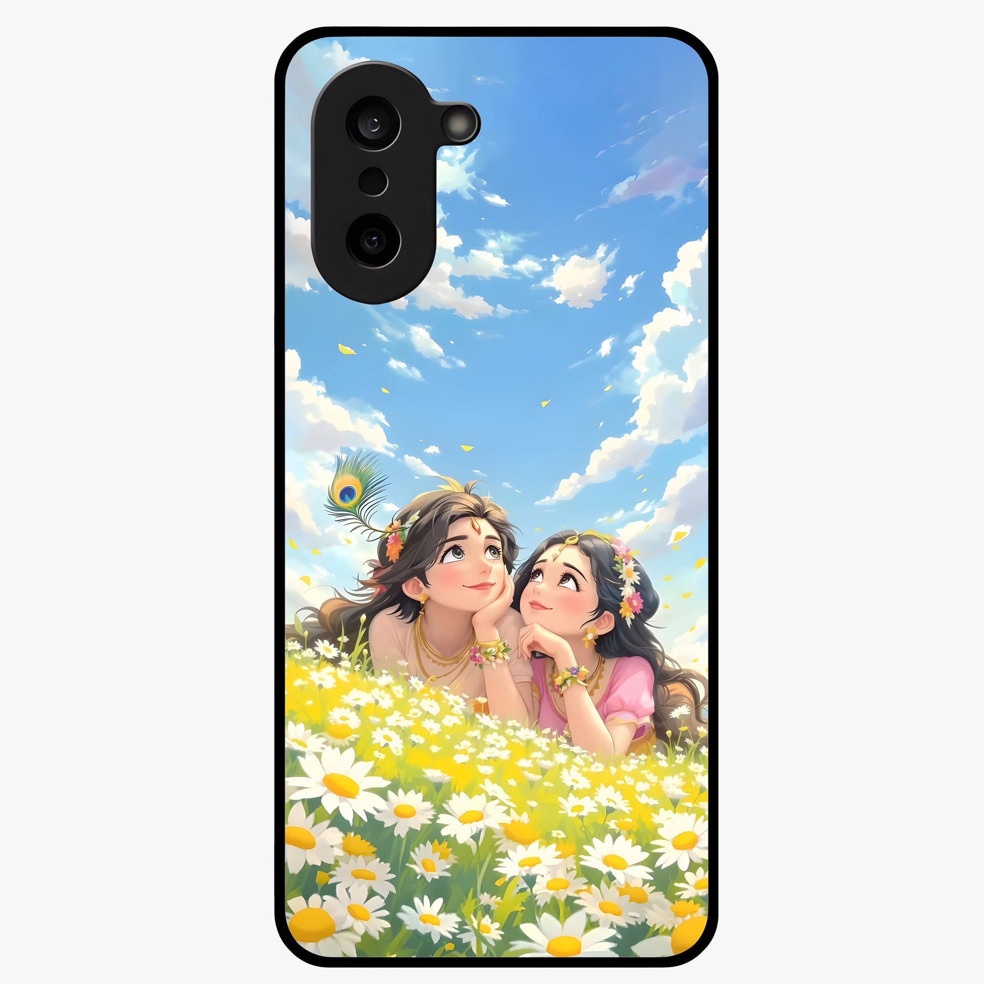 Daisy Daydream Love Glass Case for 1+Nord CE 5 soft front view featuring romantic daisy floral artwork
