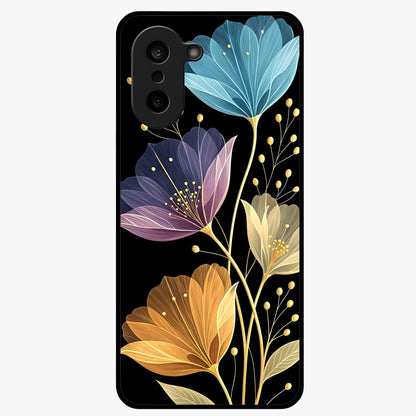 Delicate Multicolor Flowers Glass Case for 1+Nord CE 5 vibrant front view featuring soft multicolor floral artwork