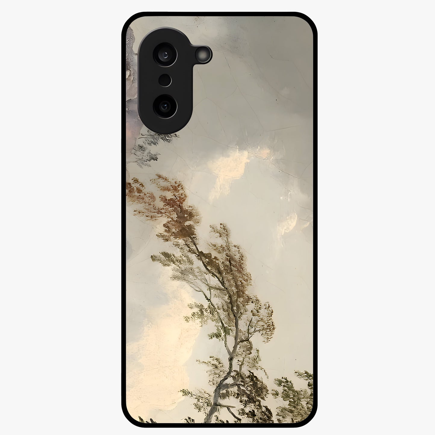 Dreamlike Wind Field Glass Case for 1+Nord CE 5 serene front view featuring flowing meadow artwork with soft wind inspired tones