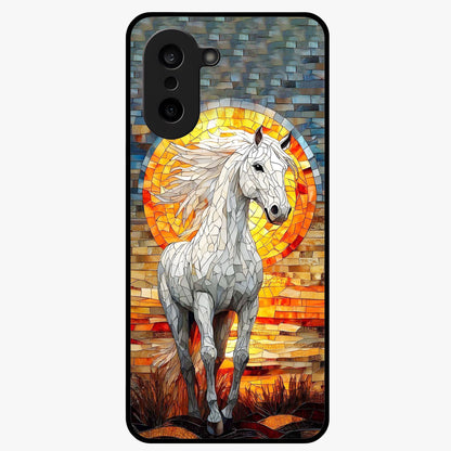 Elected Horse Glass Case for 1+Nord CE 5 bold front view featuring powerful horse illustration artwork