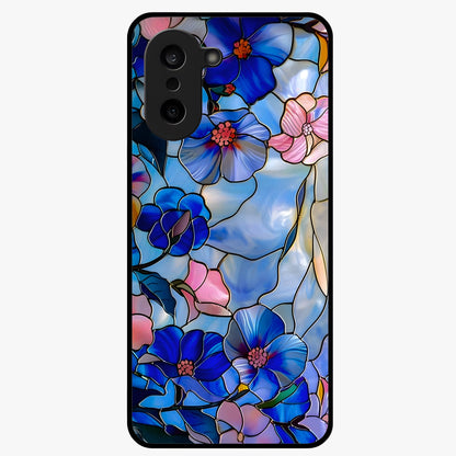 Eternal Floral Stained Glass Case for 1+Nord CE 5 elegant front view featuring stained glass inspired floral artwork