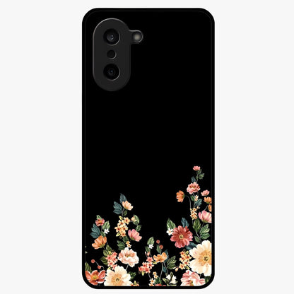 Floral Design With a Custom Personalized Name Glass Case for 1+Nord CE 5 graceful front view featuring floral artwork with personalized name design