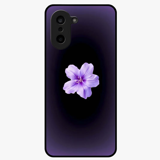 Flower on Soft Violet Gradient Glass Case for 1+Nord CE 5 elegant front view featuring floral artwork over smooth violet gradient