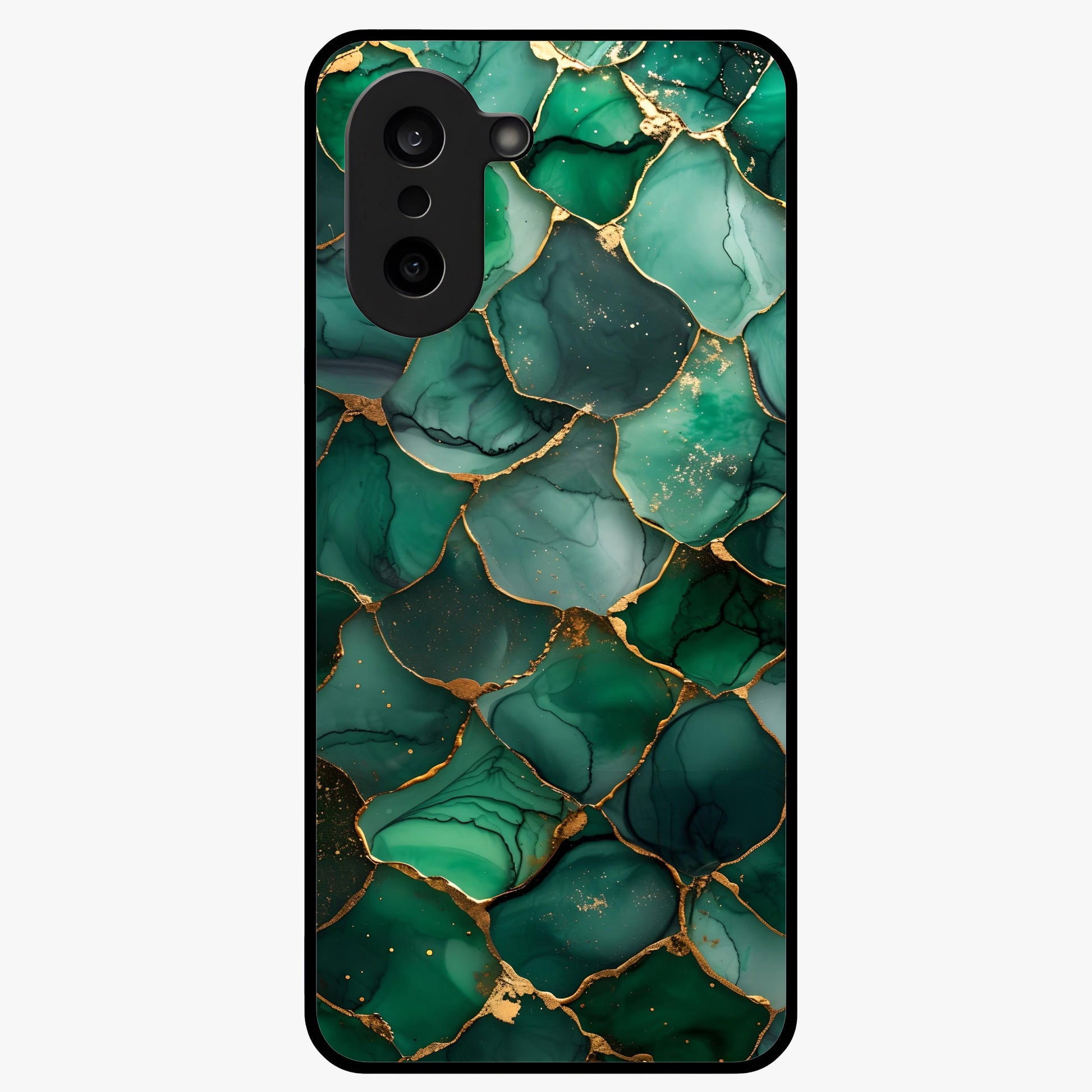 Geometric Polyester Pattern Glass Case for 1+Nord CE 5 modern front view featuring abstract geometric pattern artwork