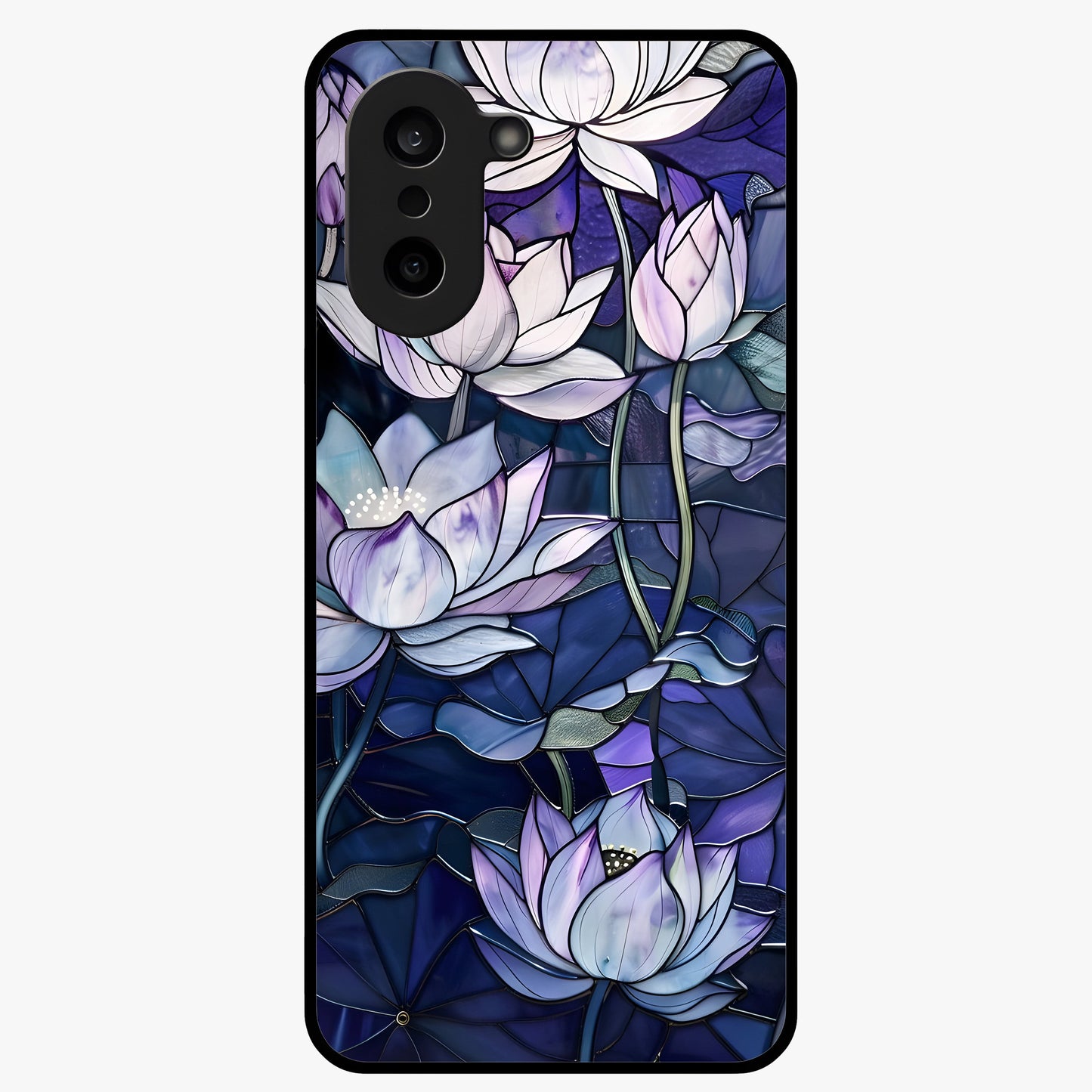 Gloss Petal Rush Glass Case for 1+Nord CE 5 bold front view featuring dynamic floral artwork with glossy appeal