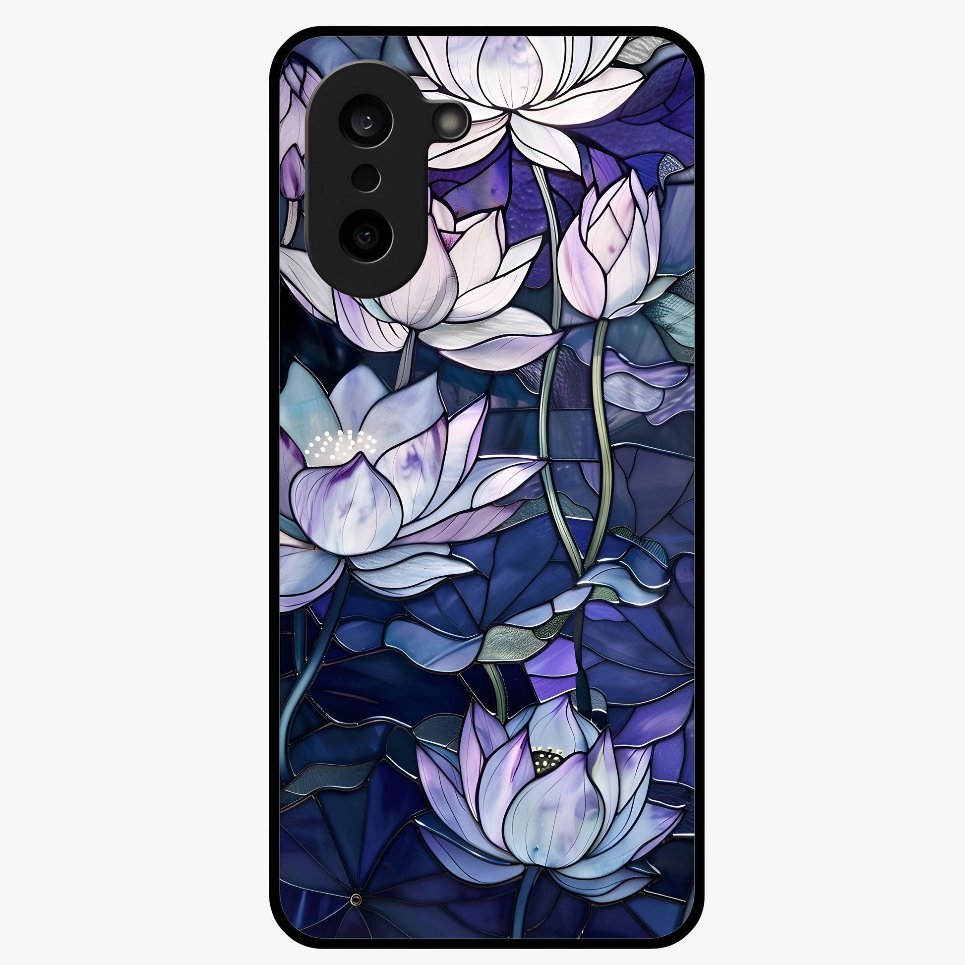 Gloss Petal Rush Glass Case for 1+Nord CE 5 bold front view featuring dynamic floral artwork with glossy appeal