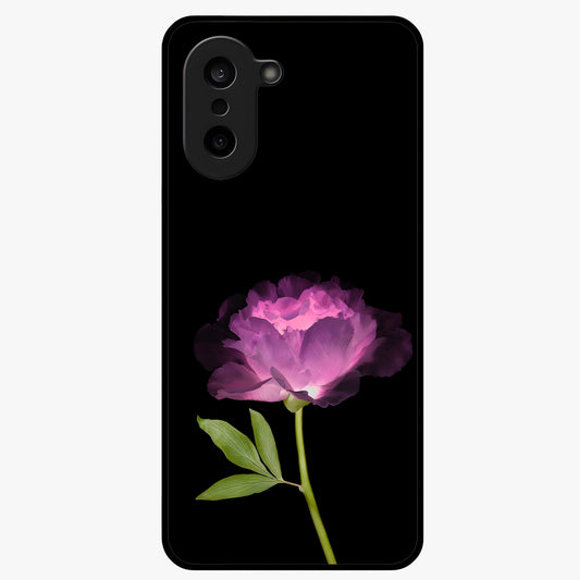 Glow Petal Bloom Glass Case for 1+Nord CE 5 radiant front view featuring luminous floral artwork