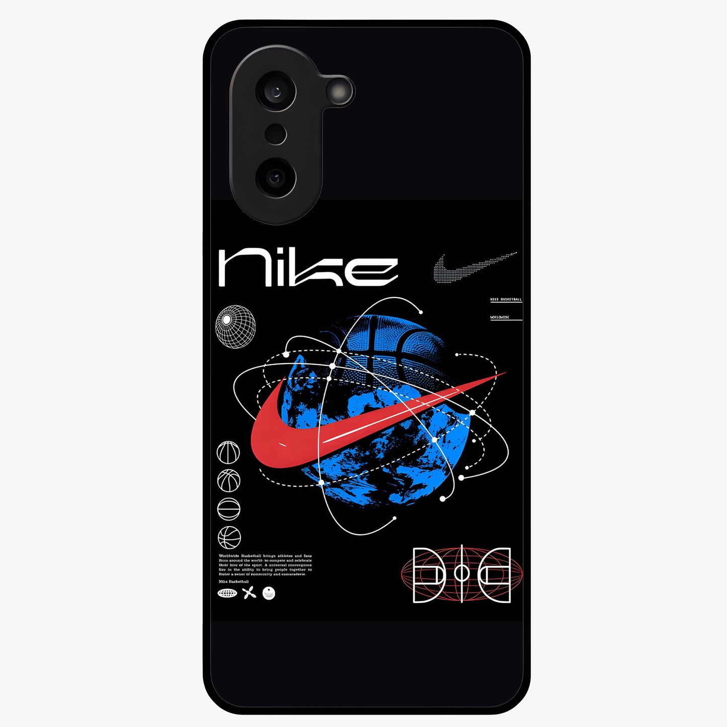 Gravity Sports Fusion Glass Case for 1+Nord CE 5 dynamic front view featuring bold sports inspired fusion artwork