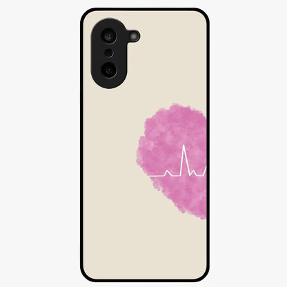 Heartbeat of Love Glass Case for 1+Nord CE 5 romantic front view featuring heartbeat inspired love artwork