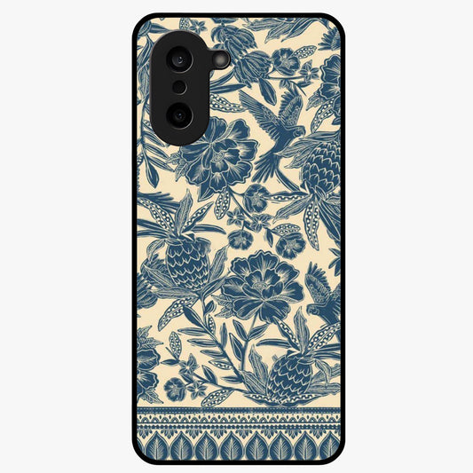 Heirloom Wild Bloom Glass Case for 1+Nord CE 5 elegant front view featuring vintage inspired wild floral artwork