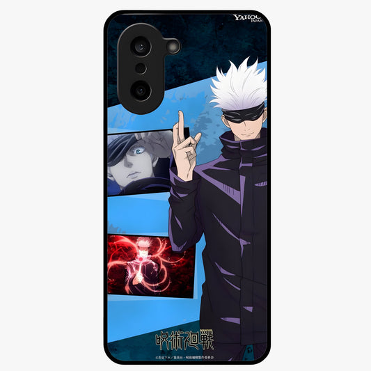 Infinite Curse Sorcerer Glass Case for 1+Nord CE 5 showing full back design in clean flat view with dark sorcerer artwork and glossy glass finish.