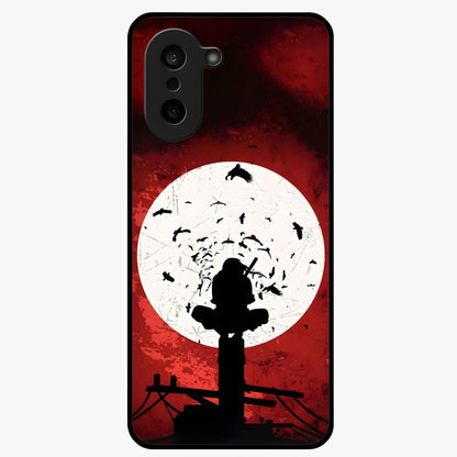 Itachi Limited Edition Naruto Anime Case Glass Case for 1+Nord CE 5 bold front view featuring intense anime character artwork