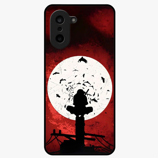 Itachi Limited Edition Naruto Anime Case Glass Case for 1+Nord CE 5 bold front view featuring intense anime character artwork