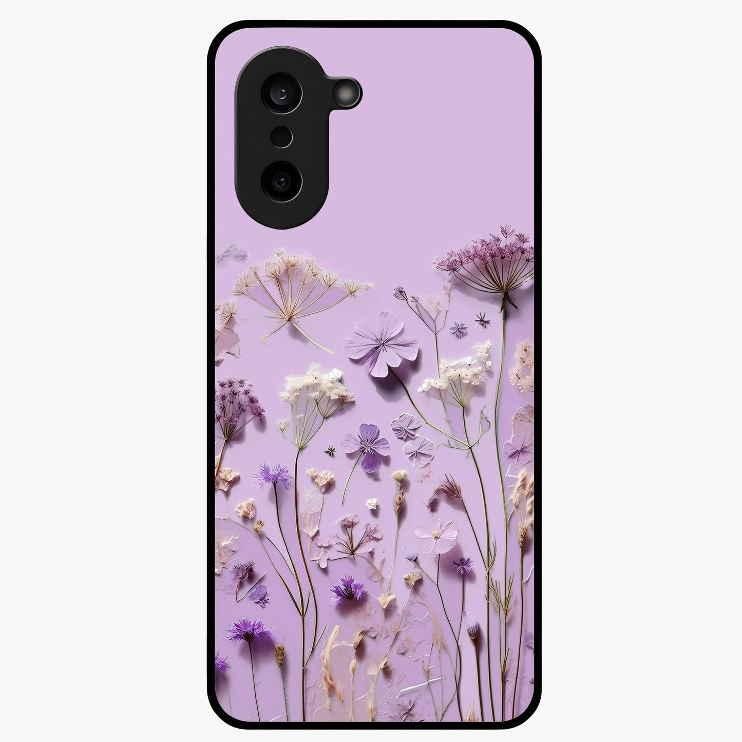 Lavender Blossom Dream Glass Case for 1+Nord CE 5 soft front view featuring delicate lavender floral artwork