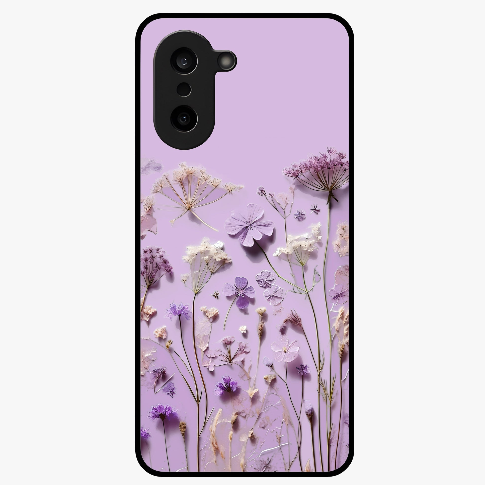 Lavender Blossom Dream Glass Case for 1+Nord CE 5 soft front view featuring delicate lavender floral artwork