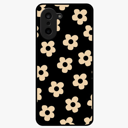 Little Daisy Flower Retro Pattern Glass Case for 1+Nord CE 5 cheerful front view featuring retro daisy floral pattern artwork