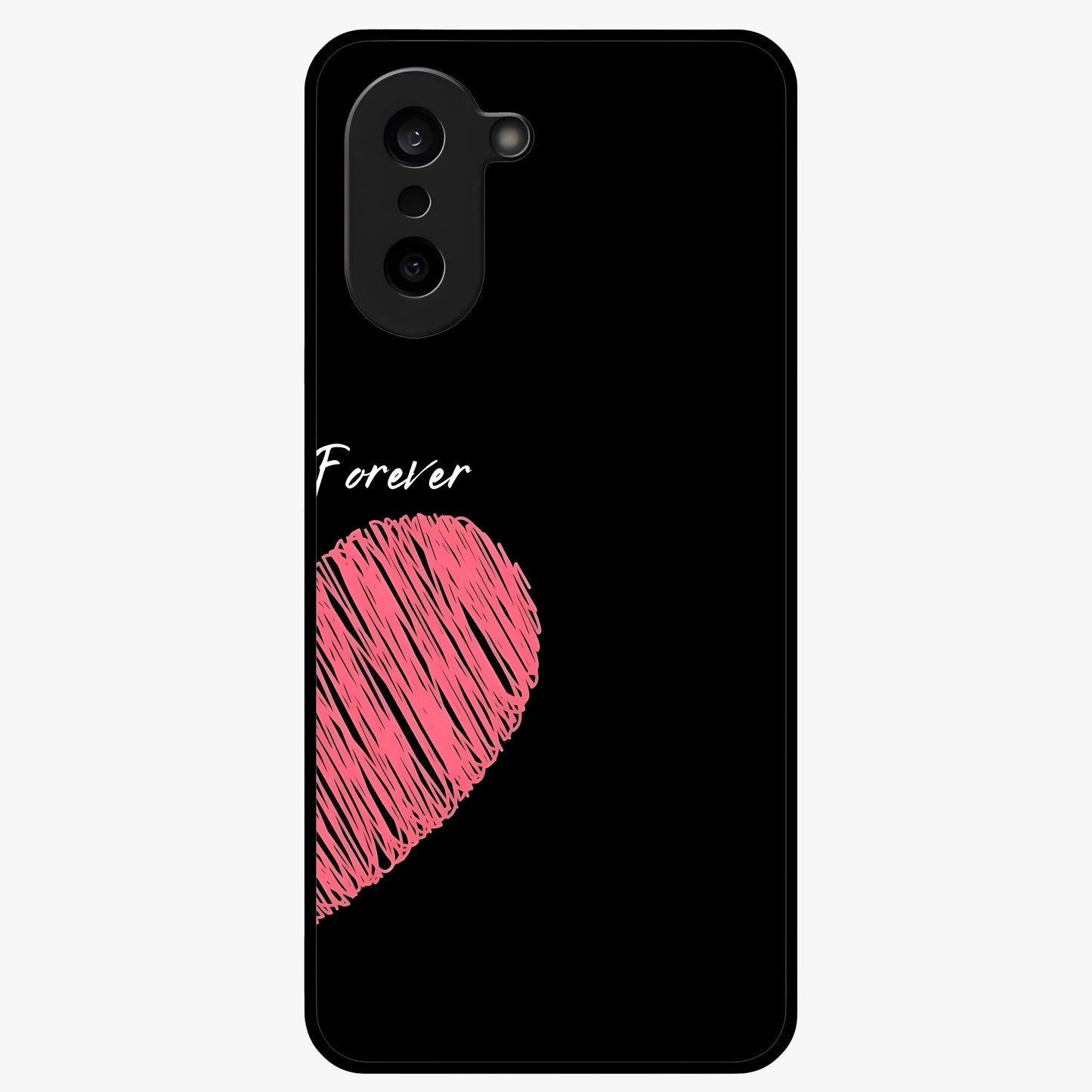 Love Forever Together Right Glass Case for 1+Nord CE 5 romantic front view featuring complementary couple artwork