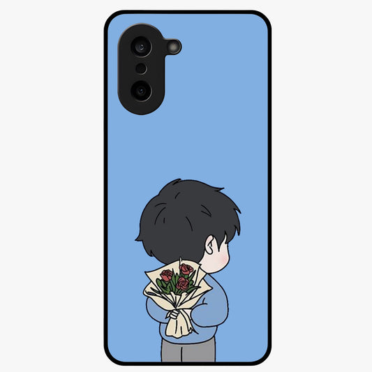Love in My Hands Glass Case for 1+Nord CE 5 heartfelt front view featuring romantic artistic artwork