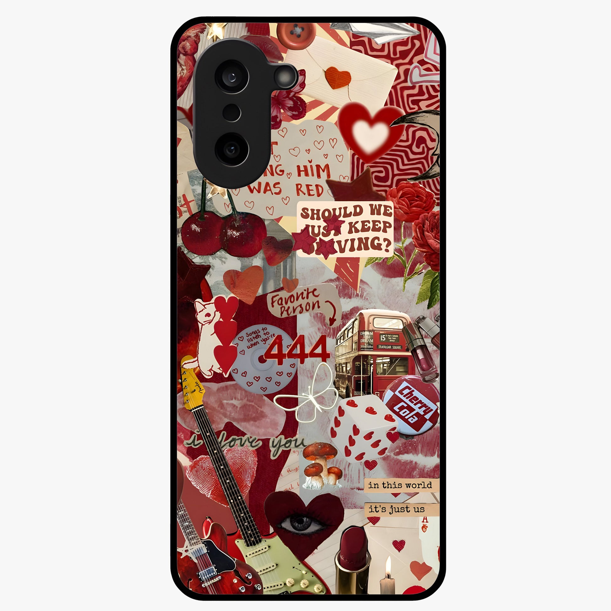 Lover’S Red Chaos Glass Case for 1+Nord CE 5 bold front view featuring intense red artistic artwork