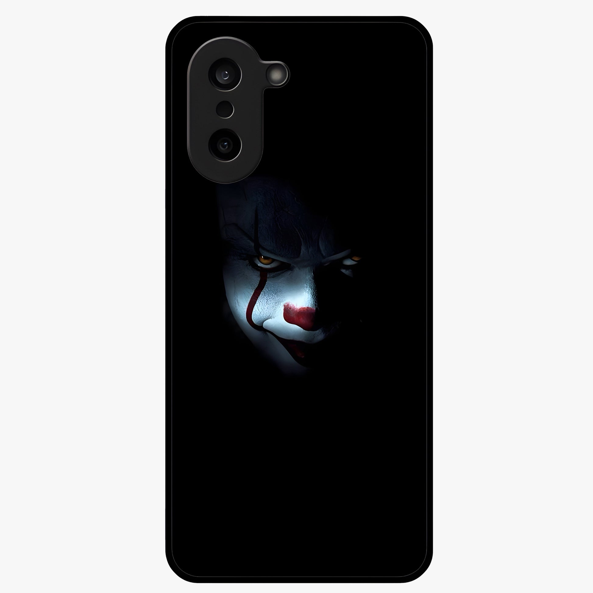 Midnight Madness Smile Glass Case for 1+Nord CE 5 edgy front view featuring bold smile artwork in dark aesthetic tones