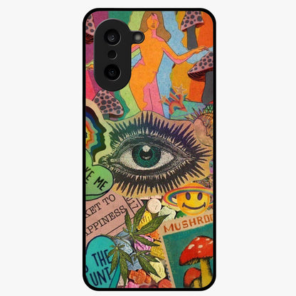 Mystic Eye Wonderland Glass Case for 1+Nord Ce 5 bold front view featuring detailed mystical eye artwork
