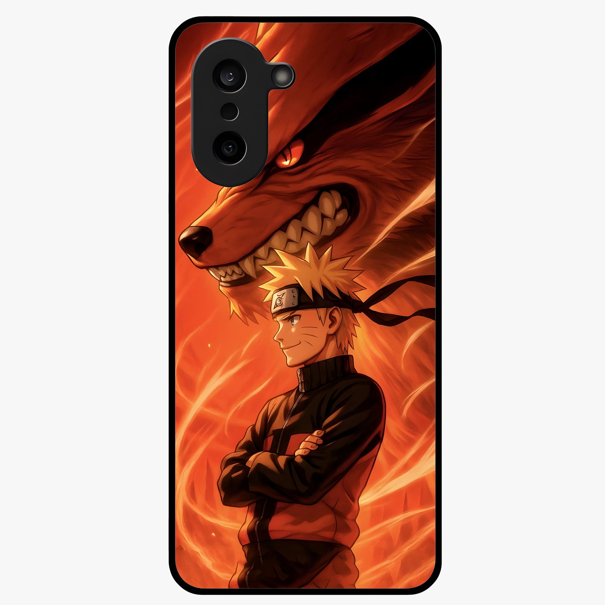 Nine Tails Legacy Glass Case for 1+Nord CE 5 powerful front view featuring legendary fox inspired artwork