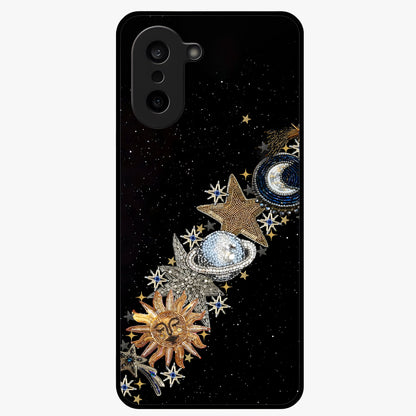 Pearls Universe Object Glass Case for 1+Nord CE 5 artistic front view featuring pearl inspired cosmic artwork