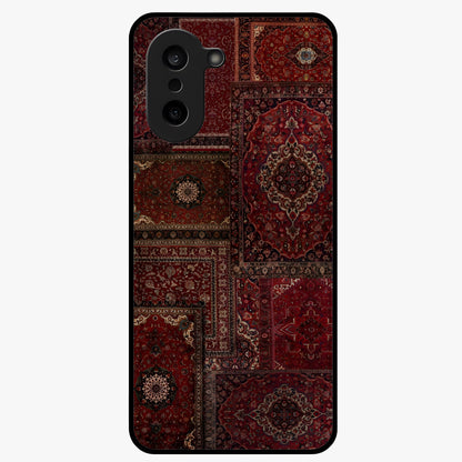 Persian Velvet Tale Glass Case for 1+Nord CE 5 luxurious front view featuring velvet inspired Persian pattern artwork