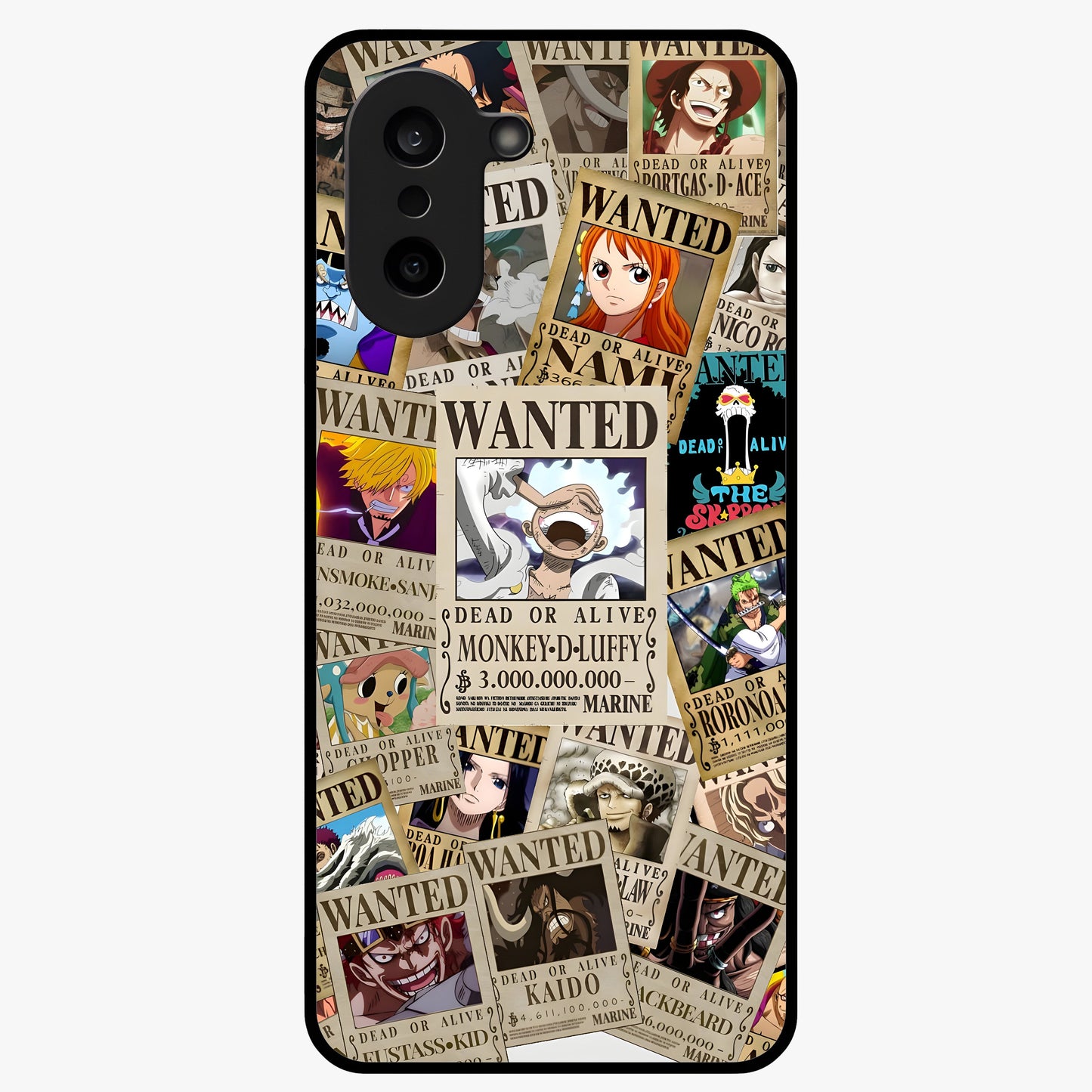 Pirate Wanted Legends Glass Case for 1+Nord CE 5 bold front view featuring legendary pirate themed artwork