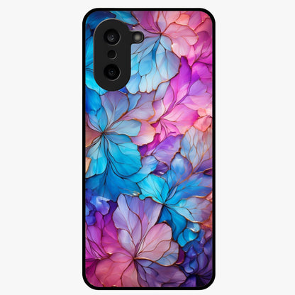 Radiant Floral Whirl Glass Case for 1+Nord CE 5 artistic front view featuring swirling floral artwork