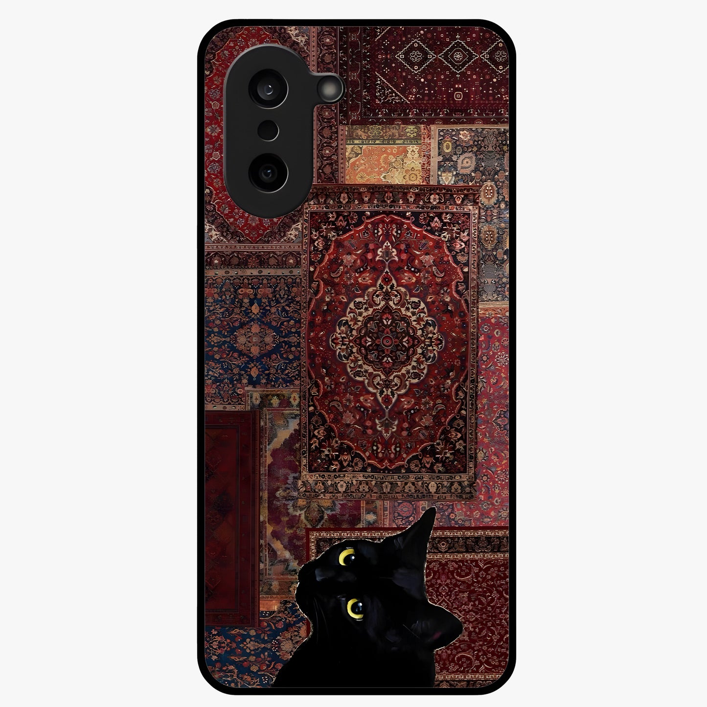 Regal Magic Cat Apple Glass Case for 1+Nord Ce 5 playful front view featuring charming cat artwork with whimsical theme