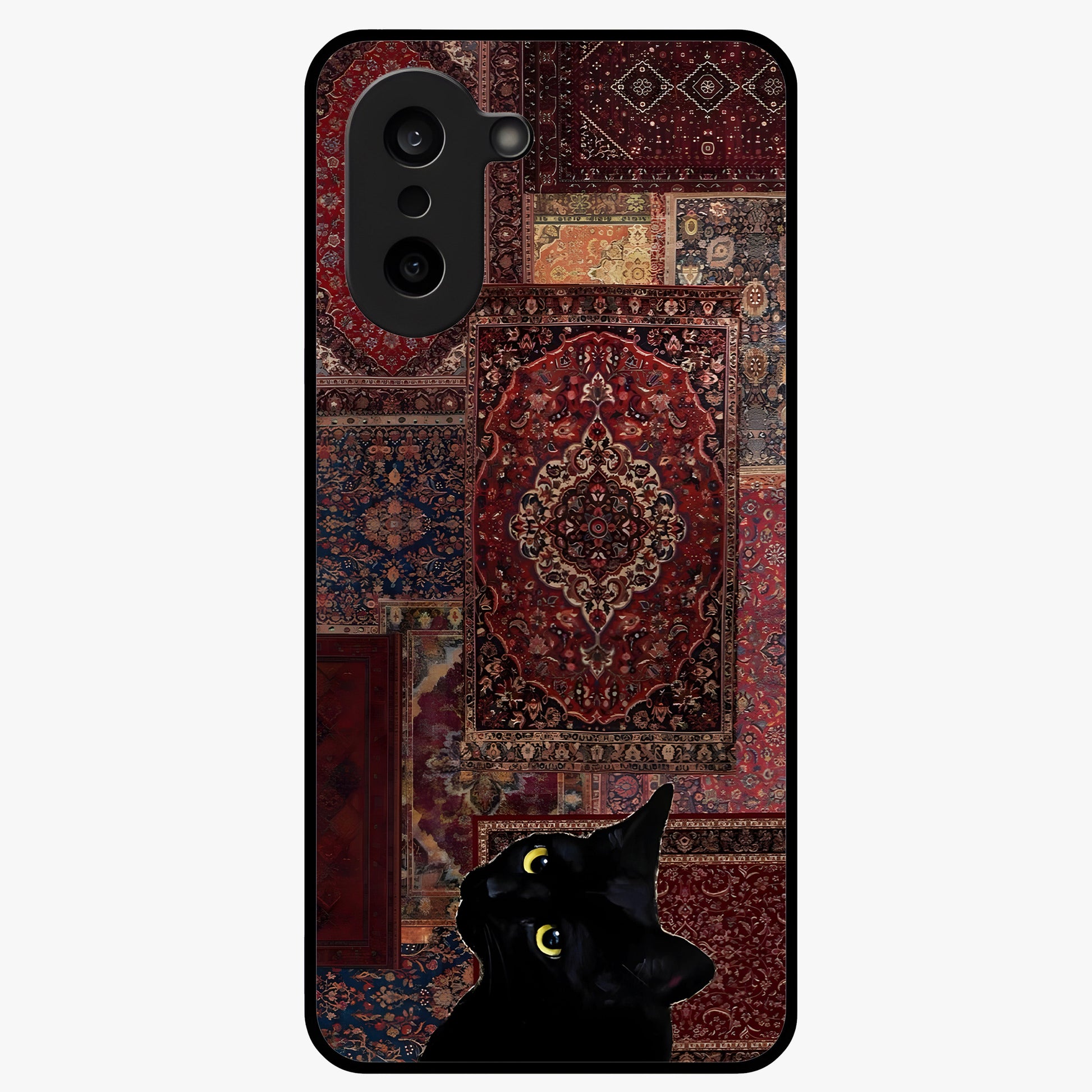 Regal Magic Cat Apple Glass Case for 1+Nord Ce 5 playful front view featuring charming cat artwork with whimsical theme