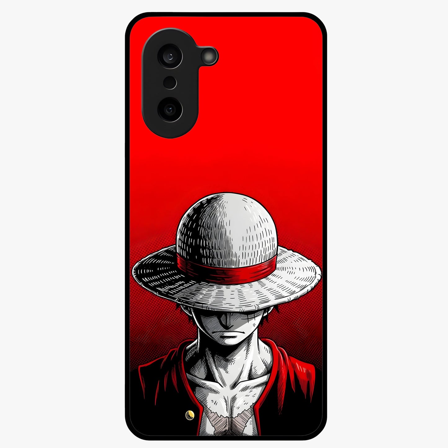 Scarlet Pirate Resolve Glass Case for 1+Nord Ce 5 bold front view featuring pirate themed artwork in red hues