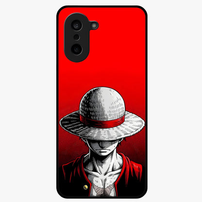 Scarlet Pirate Resolve Glass Case for 1+Nord Ce 5 bold front view featuring pirate themed artwork in red hues