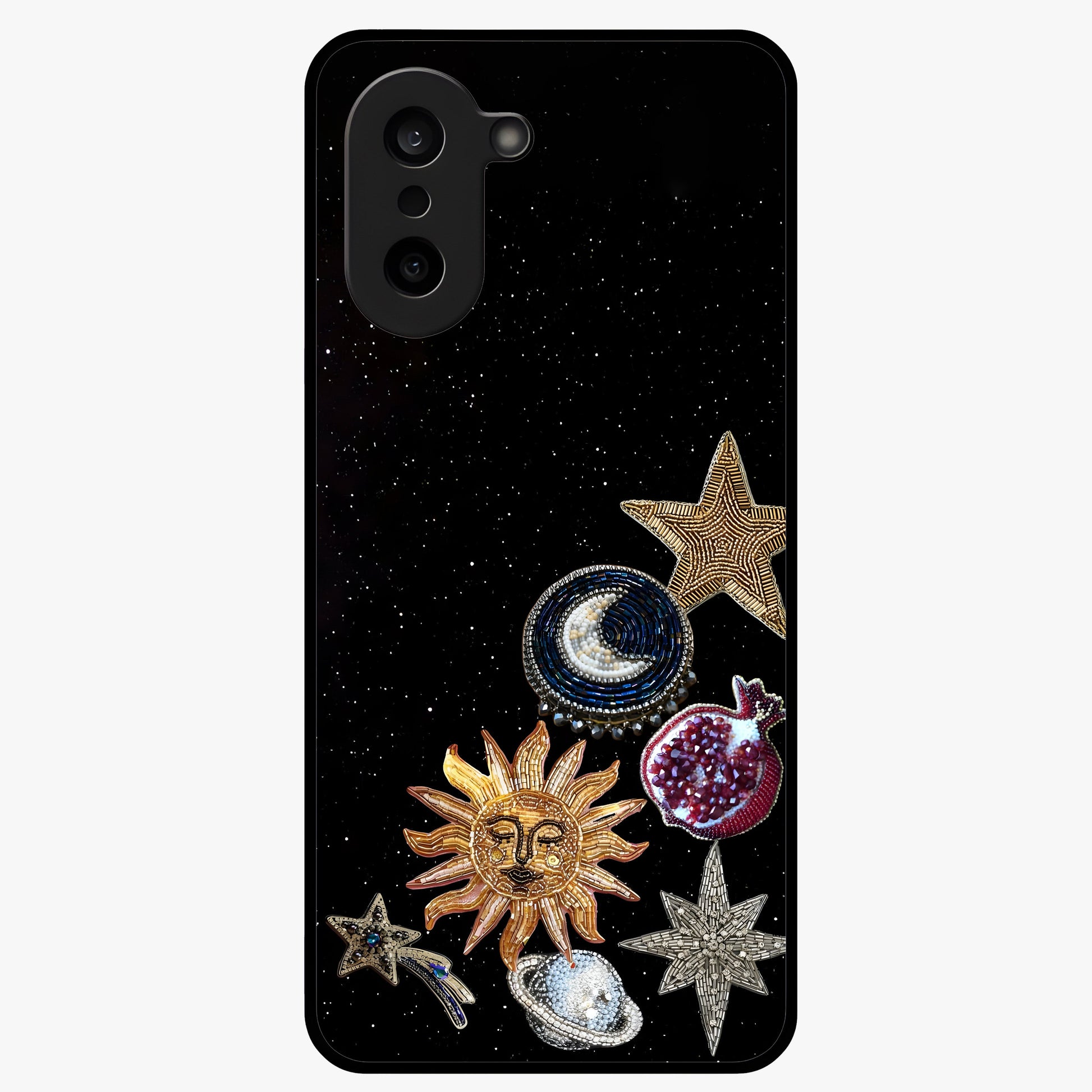 Scarlet Sky Flight Glass Case for 1+Nord Ce 5 dramatic front view featuring bold sky inspired artwork in scarlet tones