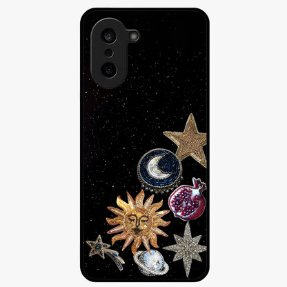 Scarlet Sky Flight Glass Case for 1+Nord Ce 5 dramatic front view featuring bold sky inspired artwork in scarlet tones