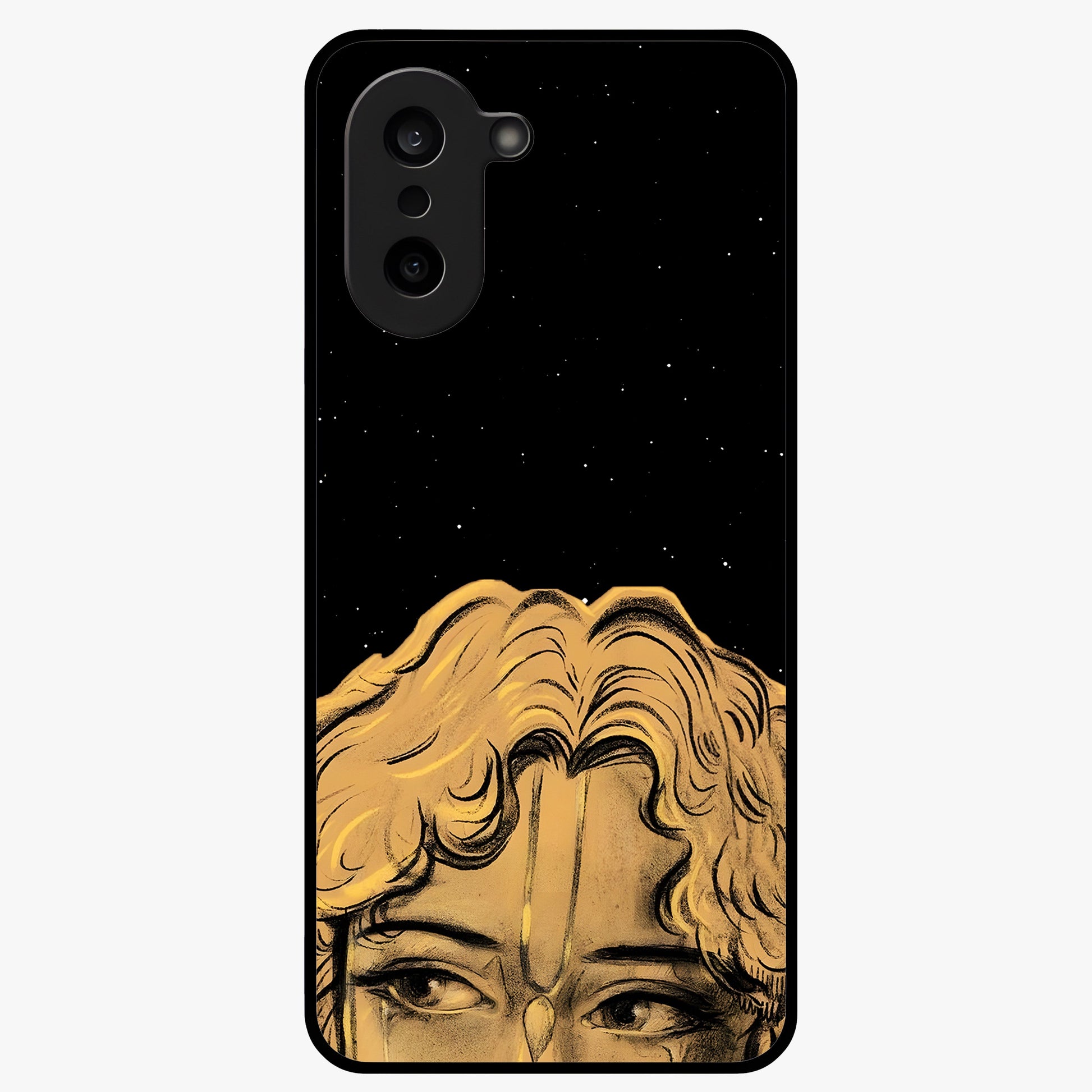 Shri Krishna Art Glass Case for 1+Nord CE 5 devotional front view featuring detailed Krishna inspired artwork