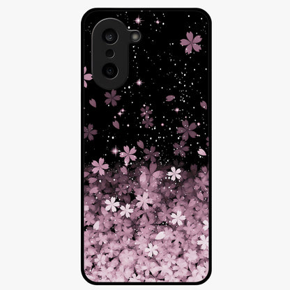 Small Starry Flowers Glass Case for 1+Nord CE 5 charming front view featuring tiny floral artwork with star accents