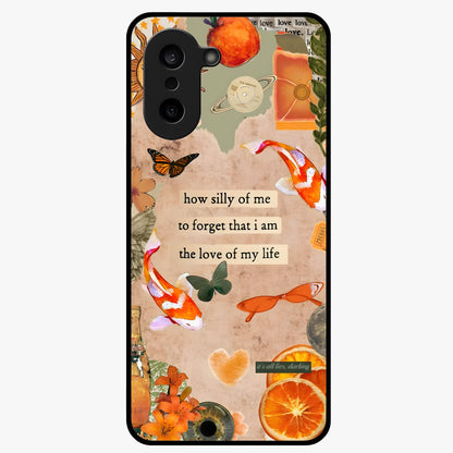 Soft Chaos Aesthetic Glass Case for 1+Nord Ce 5 artistic front view featuring abstract chaotic artwork in soft pastel tones