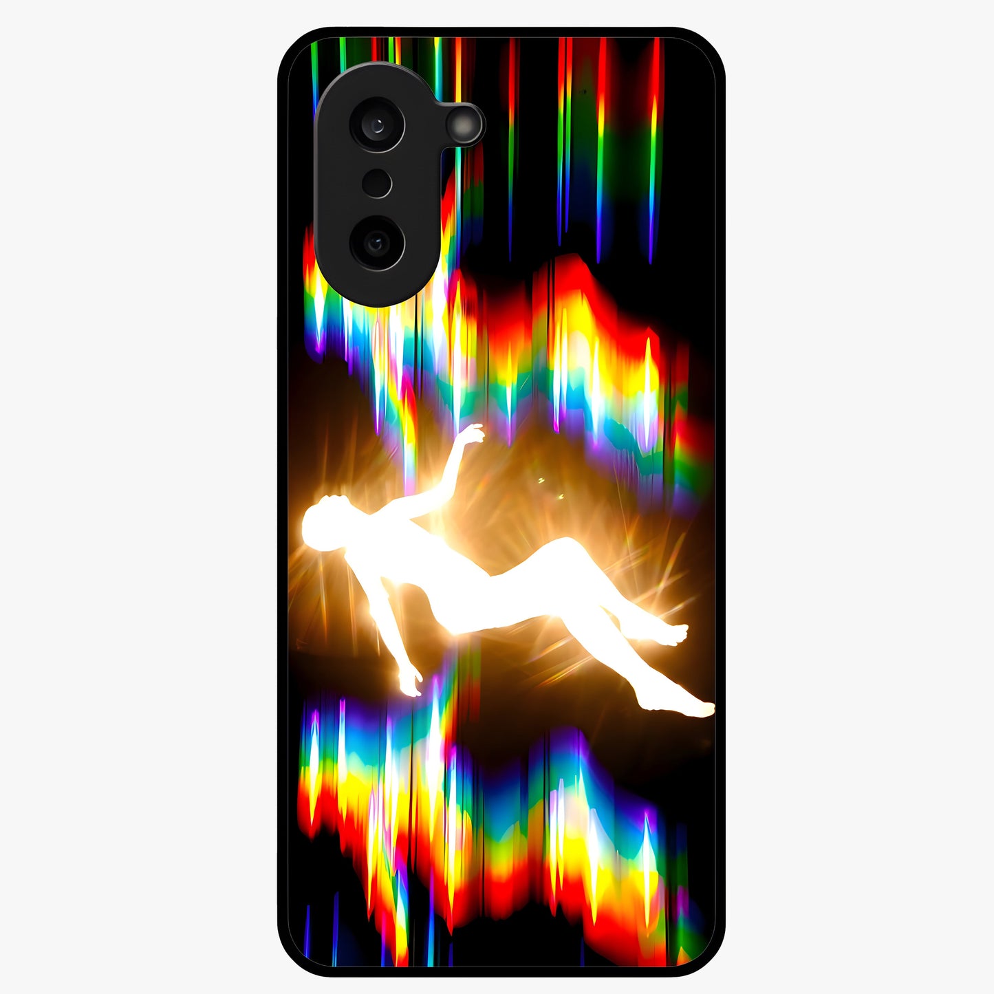 Soul in Spectrum Glass Case for 1+Nord CE 5 artistic front view featuring colorful spectrum inspired artwork