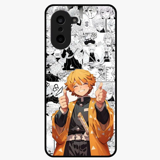 Thunder Smile Hero Glass Case for 1+Nord Ce 5 bold front view featuring powerful hero inspired artwork with electric tones