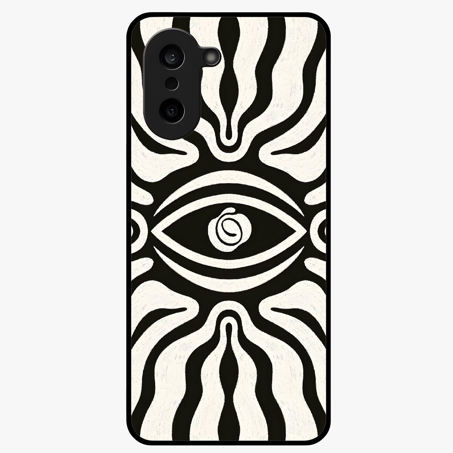 Trancewave Illusion Art Glass Case for 1+Nord CE 5 vibrant front view featuring abstract illusion inspired artwork