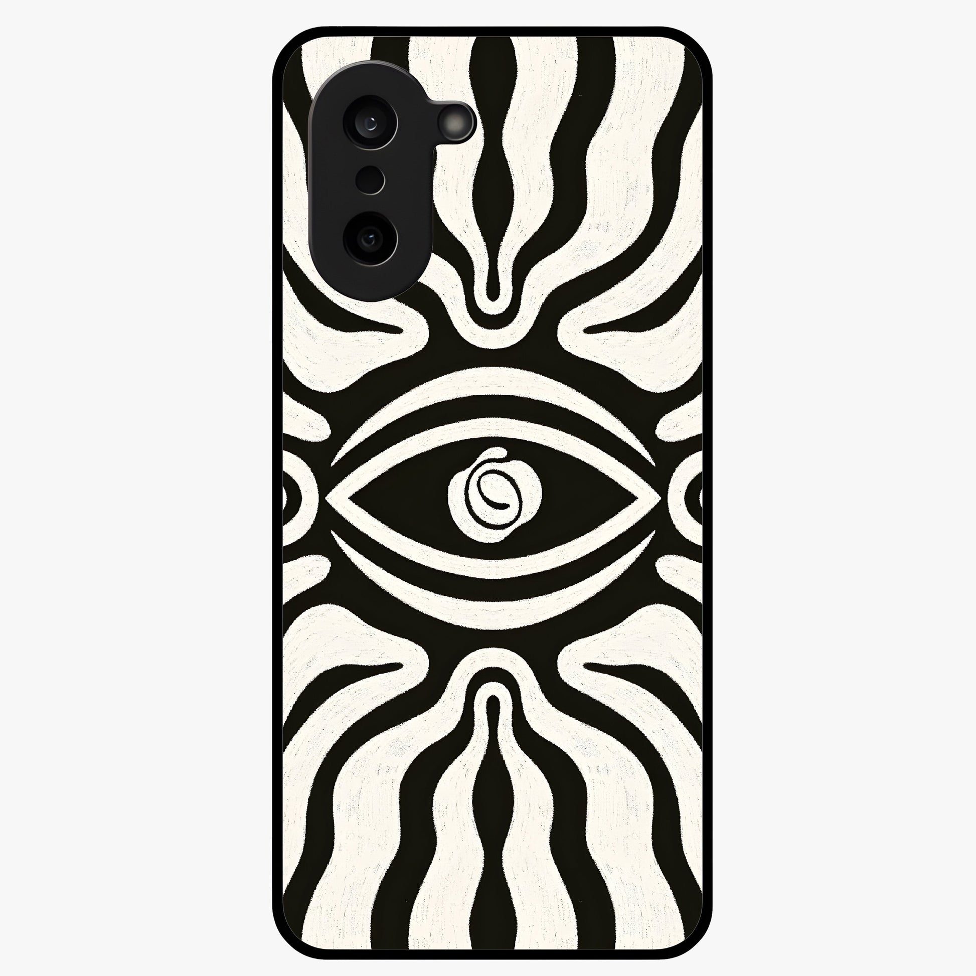 Trancewave Illusion Art Glass Case for 1+Nord CE 5 vibrant front view featuring abstract illusion inspired artwork