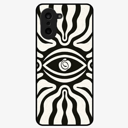 Trancewave Illusion Art Glass Case for 1+Nord CE 5 vibrant front view featuring abstract illusion inspired artwork