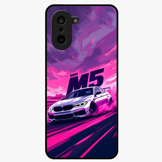 Velocity Drift Pulse Glass Case for 1+Nord Ce 5 dynamic front view featuring racing inspired motion artwork