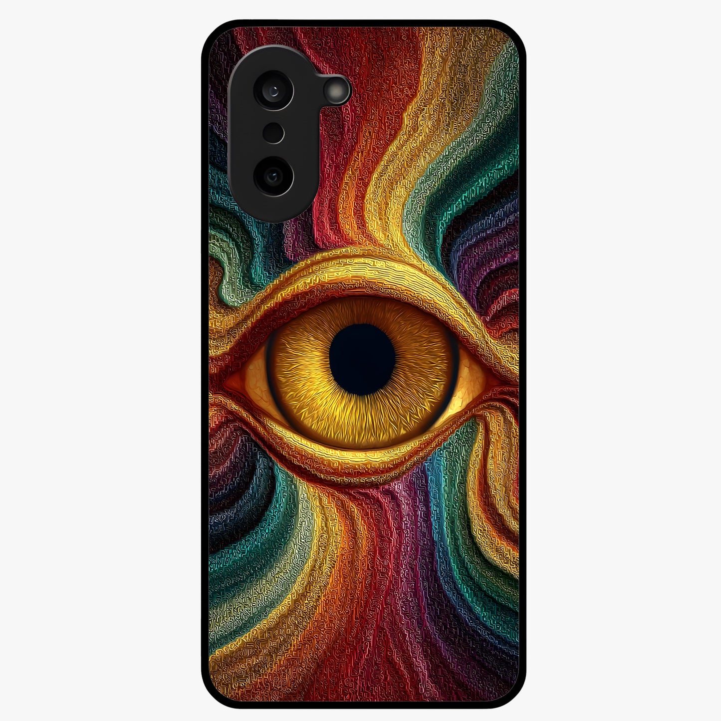 Visionary Flame Core Glass Case for 1+Nord CE 5 intense front view featuring fiery flame inspired artwork