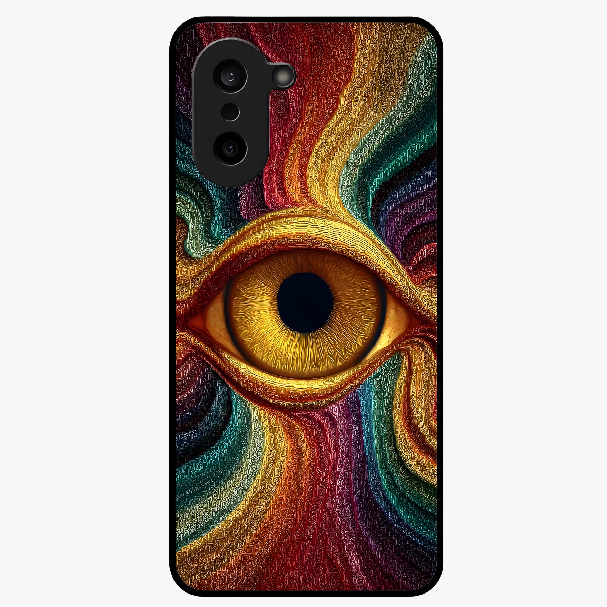 Visionary Flame Core Glass Case for 1+Nord CE 5 intense front view featuring fiery flame inspired artwork