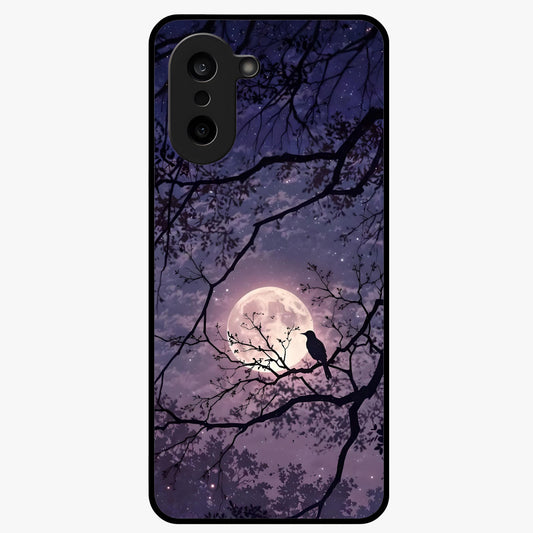 Whispering Moon Silence Glass Case for 1+Nord CE 5 serene front view featuring moon inspired artwork in calm night tones