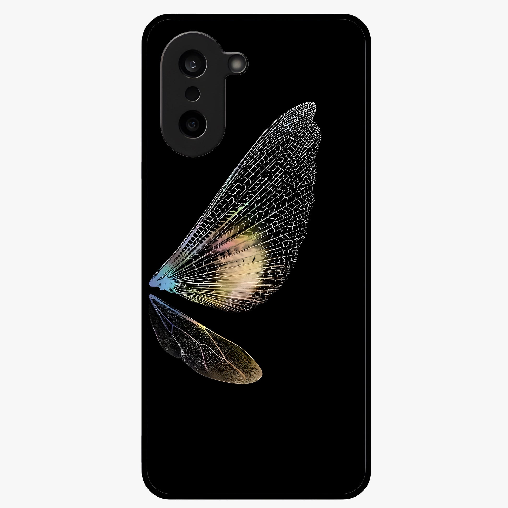 Whispers of Wings Glass Case for 1+Nord CE 5 elegant front view featuring feather or wing inspired artistic artwork