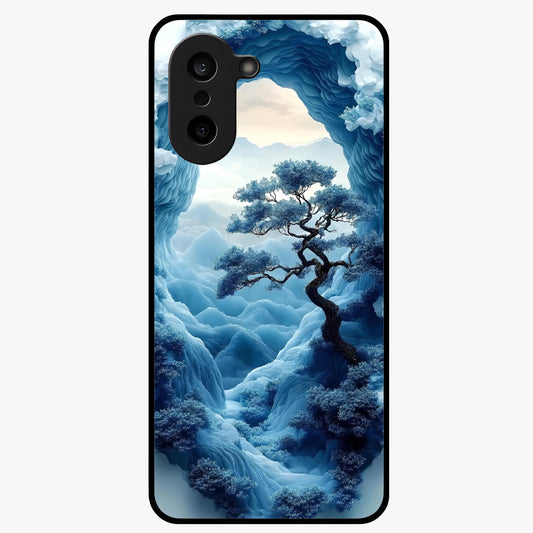 Winter Gate View Glass Case for 1+Nord Ce 5 serene front view featuring snowy gate landscape artwork